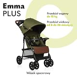 LIONELO Emma Plus Wózek Spacerowy Dziecięcy, Spacerówka od 6 do 36 Miesięcy do 15 kg, Lekka Konstrukcja, 5-punktowe Pasy, Blokada Skrętu Amortyzatory Kosz na Zakupy, Daszek XXL