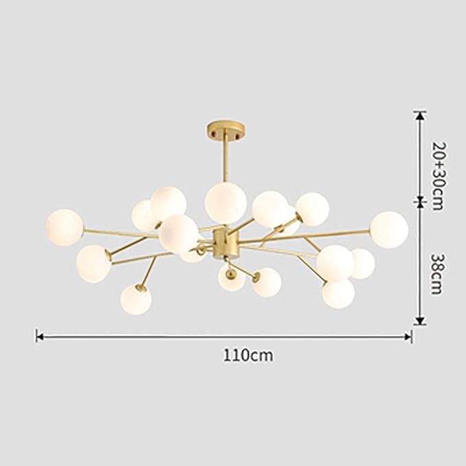 MTYYJS Kroonluchters, Plafond, Modern Hanger Ing Verf Frosted Voor Keuken Eetkamer Woonkamer/Golden/18 S photo 3