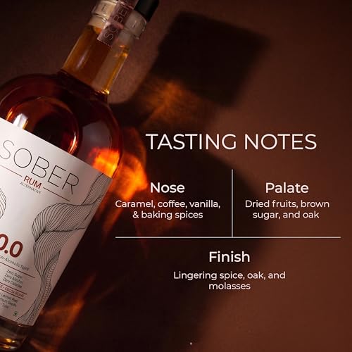 Image of SOBER Rum Alternative | 0.0% ABV Zero Alcohol Drink | Sugar Free Zero Calorie | Premium Non Alcoholic Rum with Caramel Vanilla Spice Notes | Alcohol Free Spirit for Mocktails & Mixers | 750ml