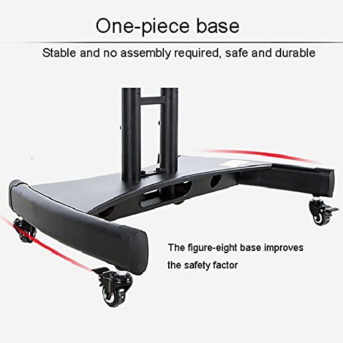 iumLeap Mobile TV Cart, Height Adjustable Rolling Tv Stand Holds Up to 50kg/110lbs, for 32-75 Inch LCD LED Flat/Curved Panel Screen TVs(B) - Thumbnail 6