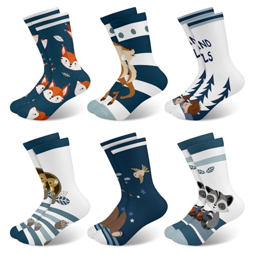 Regala aventura con estos calcetines de animales. Son súper cómodos y transpirables para que tus hijos jueguen sin parar. Suave y elástico, perfectos para todas las estaciones. El regalo ideal para exploradores y amantes de los animales.