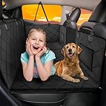 ROUWINNE Back Seat Extender for Dogs-Large Space, Dog Car Seat Cover Hard Bottom Holds 400lbs, Sturdy Backseat Extender for Dogs, Waterproof Dog Hammock for Car Dog Car Bed for Car, SUV, Truck Black