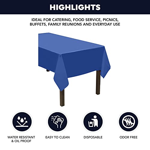 Party Essentials Heavy Duty Plastic Banquet Table Roll Available In 27 Colors, 40" X 150', Royal Blue #TOP28