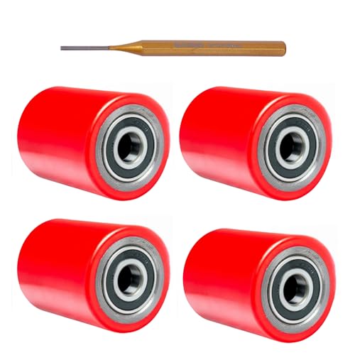 Ruedas de Transpaleta de Poliuretano,Rodillos Transpaleta 70x60x20 mm, Pack de 4 Unidades