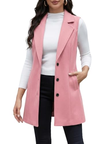Image of IDEALSANXUN Plaid Vest for Women Fall Winter Sleeveless Blazer Jackets