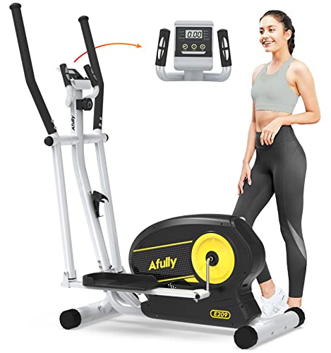 Afully Elliptical Machine, 8 Level Adjustable Magnetic Elliptical Training Machines, Elliptical Machine for Home Use, Elliptical with with Pulse Sensor and LCD Monitor