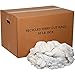 Global Industrial 50 Lb. Box Premium Recycled Cotton Terry Cut Rags, White, General Purpose Woven Wipers for Polishing Dusting and Cleaning Jobs, Assorted Sizes