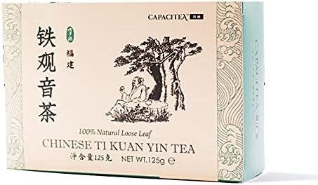 CAPACITEA Boxed Loose Leaf Chinese Tie Kuan Yin Tea Tea Leaves, Oolong, 125gram, Oolong Tea
