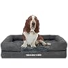 The Dog’s Bed, Large Grey Fur, Memory Foam, Pain Relief: Arthritis, Hip & Elbow Dysplasia, Post Surgery, Lameness, Supportive, Calming, Waterproof Washable Cover, Veterinary Approved
