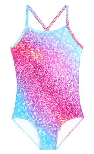 Image of Girls Swimsuit One Piece Bathing Suit with Adjustable Straps Cute Little Kids Swimming Suits Beach Swimwear 4T-12