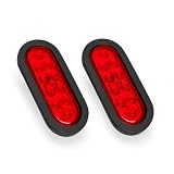 TTLCFP 2 PCS 6 Inch Oval Trailer Tail Lights, 10 LEDs High Brightness Stop/Turn/Brake Tail Lights, Waterproof Brake Reverse LED Light for Car RV Truck Boat, Car Accessories (Red)