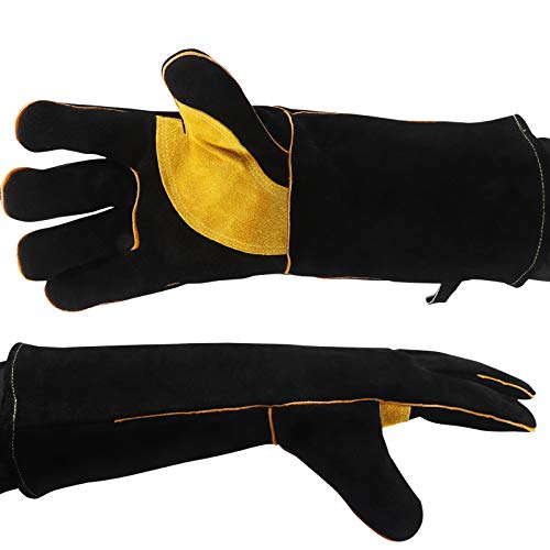 Hdagt Welding Gloves Extreme Heat/Fire Resistant Gloves Leather With Kevlar Stitching Heat Fire Resistant Welders Glove For Welding/Oven/Grill/Bbq/Mig/Fireplace/Stove/Pot Holder/Tig Welder/16 Inches #TOP6