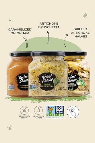 Perfect Choice Delicious Grilled Artichoke Halves, Artichoke Bruschetta, Caramelized Onion Mix (Pack of 3) - Ready-to-eat - Delicious for Salads, Burgers & more - Thumbnail 2