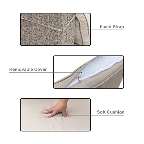 Aug-Guan 5-Piece Patio Furniture Set Outdoor Segmented Sofa Handwoven Vine Cord Patio Dialogue Set With Cushion And Glass Table Suitable For Courtyard(Gray5) #TOP6