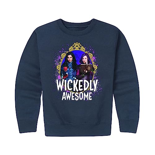 Disney Descendants - Wickedly Awesome - Toddler and Youth Crewneck Fleece Sweatshirt - Size Medium Navy