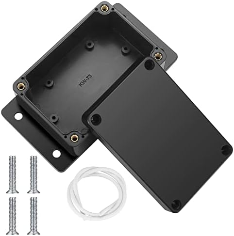 2 Pcs Junction Box Waterproof IP65, Electronic Project Box Enclosure Case, Electrical Junction Box Electronics with Fixed Ear Compatible with Electronic Project - Black