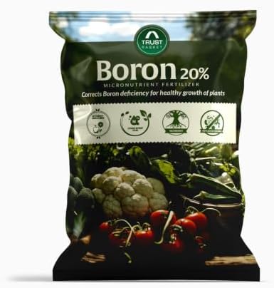 TrustBasket Boron Fertilizer for Plant Growth 250 gm โ Boron 20% Micronutrient Fertilizer for Plants | Water-Soluble for Foliar Spray & Drip Irrigation | Boosts Root, Flower & Fruit Yield