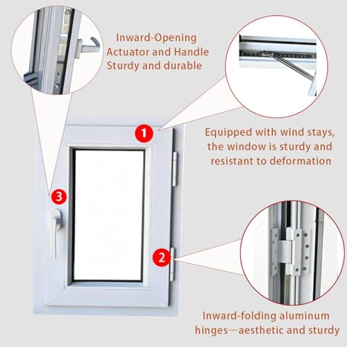 Ventana de escape abatible for sótano con marco de vinilo blanco de 29x12 5