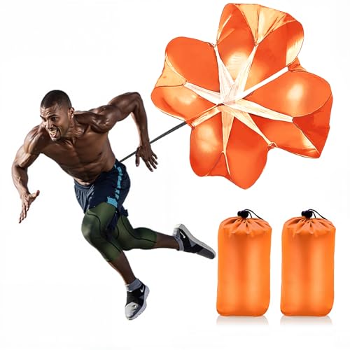 Nusogon 56" Speed Resistance Parachute, 2 Pack Orange