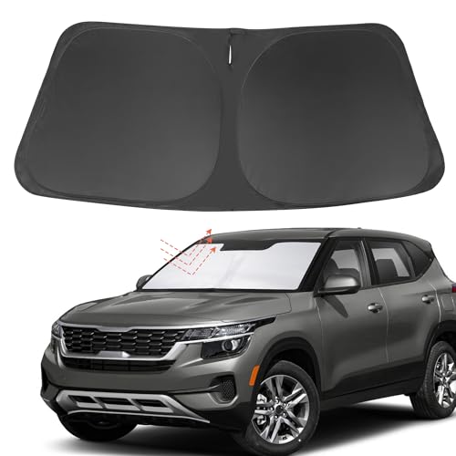 YYCKE Windshield Sun Shade Accessories Compatible with Kia Seltos 2021-2025 Foldable Sunshade Sun...