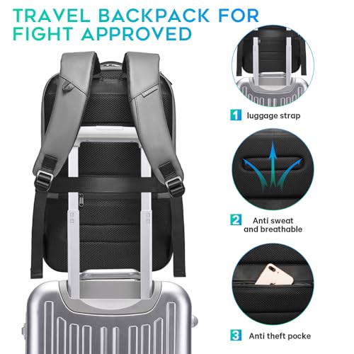 Image of FUTURE AESTHEICS Business Laptop Smart Backpack Can Hold 15.6 Inch Laptop Commute Backpack Carry on bag for men and women (Grey)