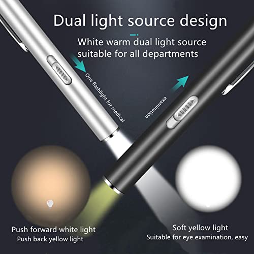 AOOF Lanterna recarregável, mini lanterna portátil, lanterna recarregável por USB, fonte de luz dupl