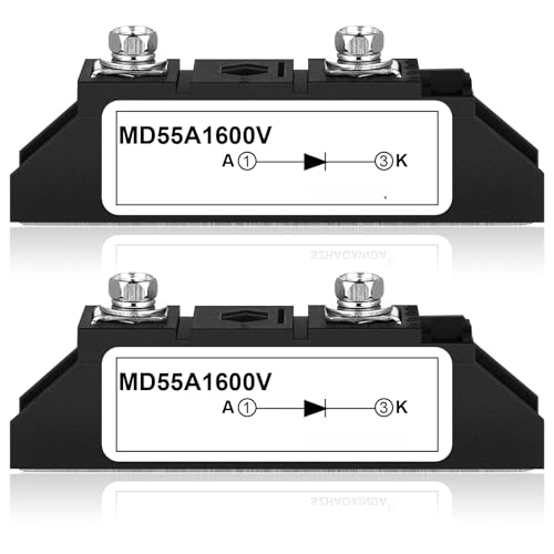 Yexiya 2 Pcs MD 55A (50Amp)-16 Solar Diode, DC Blocking Unidirectional in-line Anti Reverse Diode MD 55A-16; Peak Voltage 1600V; AC - 400VAC