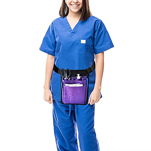 Nurse Utility Organizer Belt Fanny Pack Hip Bag Waist Pack Pouch Case for Medical Scissors Care Kit Tool (purple) — view 6