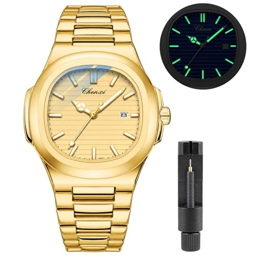 Image of Gosasa Fashion Men's Watches Date Business Watch Stainless Steel Luxury Style Luminous Quartz Waterproof Analog Display Male Wristwatch