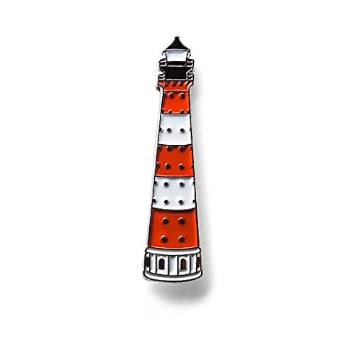Metal Enamel pin odznaka latarnia morska (morski urlop ocean) by Mainly Metal