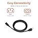 Amazon Basics PC Power Cord, 10 feet, AC Power Cord for Monitor, Computer, TV, 3 Prong, 18 AWG, 125 Volts, Black
