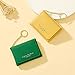 Coin Purse Mini Pouch Case Womens Change Wallet Keychain Zipper Pocket with Front Card Holder Organizer Fashion Slim Wallets (Yellow)