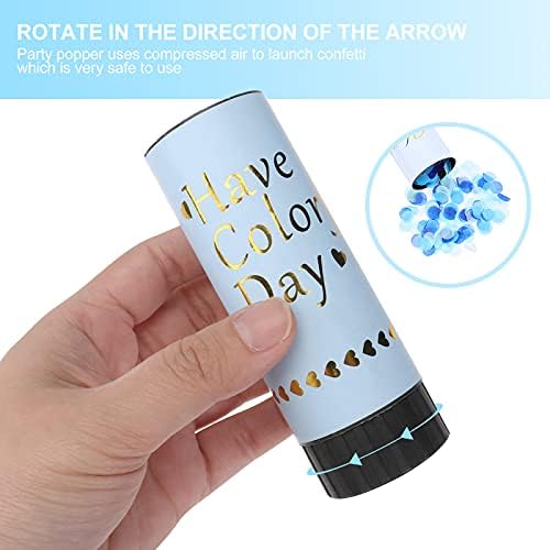 NUOBESTY 5pcs Paper Confetti Cannons Poppers Wedding Confetti Poppers Baby Shower Birthday New Year's Eve Christmas Party Supplies (Blue 11cm)