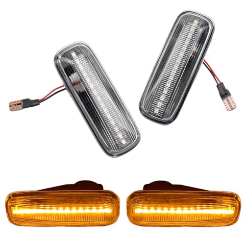Turn Signal Lamp Led Front Fender Side Marker Light Compatible with Honda Civic CRV Ballade Domani Prelude Partner Orthia Integra (Crystal)