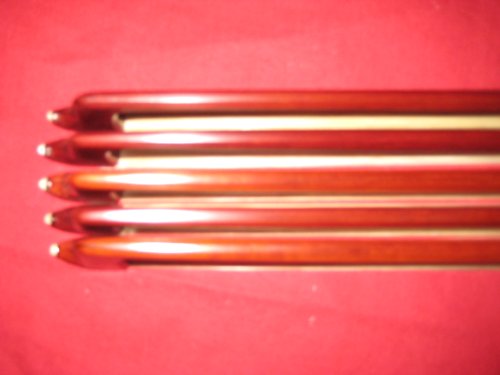 5 For Sale! Full-Size 4/4 Silver Mounted Violin Bow, Brazilwood, Flower Inlay, Well-Balanced Bow #TOP1