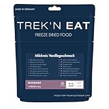 Riz au lait à la vanille Trek’n Eat – Repas et dessert sucrés en plein air | Lyophilisé, préparation facile, durée de conservation de 5 ans | env. 467 kcal | Fournitures de plein air et d'urgence