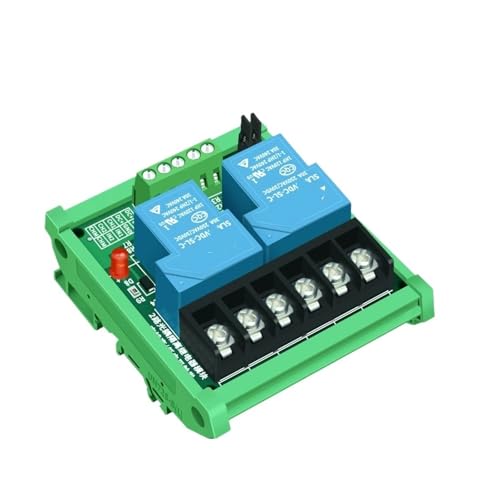 Módulo relé industrial 12V 30A de 2 canales con soporte para riel DIN y PLC