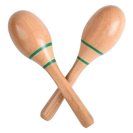 2 Pcs Wood Maracas for Kids Adults, Wooden Maracas Shakers Musical Instrument