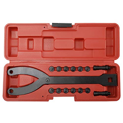 8MILELAKE Variable Pin Spanner Wrench 15 Piece Adjustable Fan Clutch Pully Holder Wrench