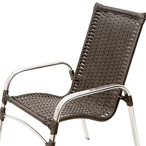 02 Cadeiras Emily Ideal Área Externa, Alumínio Polido e Fibra Sintética Tabaco