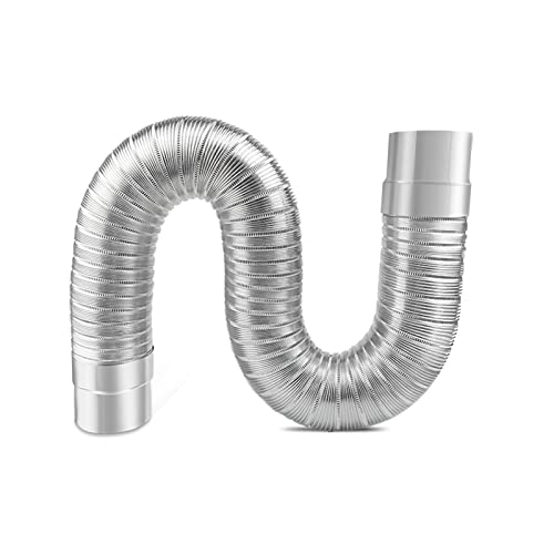 HOFFTI Ofenrohr for Holzscheitöfen Edelstahl-Schornsteinrohr, Flexibles Rauchabzugsrohr, Zeltofen-Holzbrenner, Campingkocher, Verstellbarer Entlüftungsschlauch (Color : 100cm, Größe : 8cm)