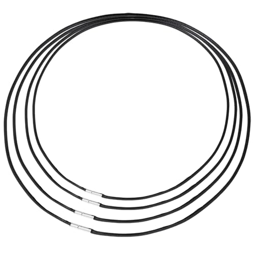 4 Pièces Cordon Collier Noir pour Pendentif (40-55cm) Chaine Homme Femme