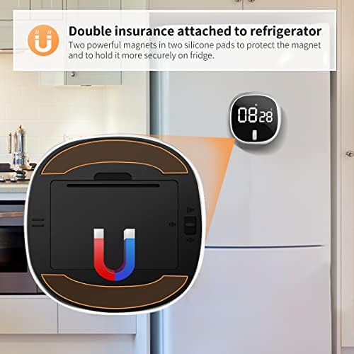 Digital Kitchen Timer, New for 2022-Rolling Magnetic Visual Timers with LED Display Countdown Countup Clock Volume Adjustable Egg Timer for Kids Cooking Classroom Office Study Exercise