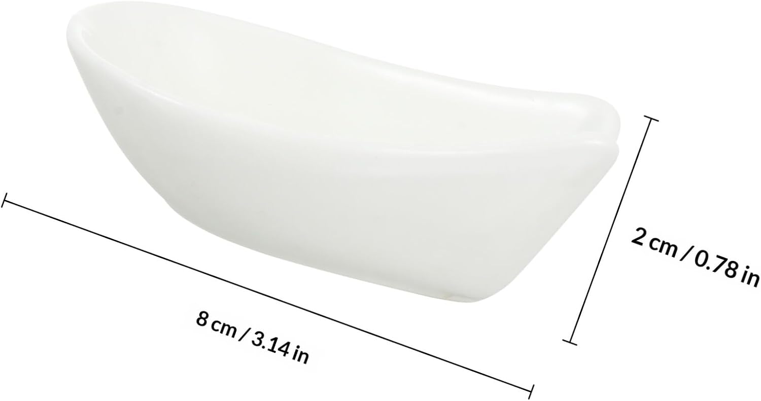 4 Pack Ceramic Spoon Rests for Kitchen and Dining White image 2