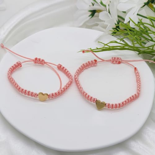 First Day of Kindergarten Bracelets for Mommy and Me Back To School Gift Matching Bracelets, Mother Daughter Bracelets Pre-K Gifts for Girls Boys, Heart Wish Adjustable Bracelets3