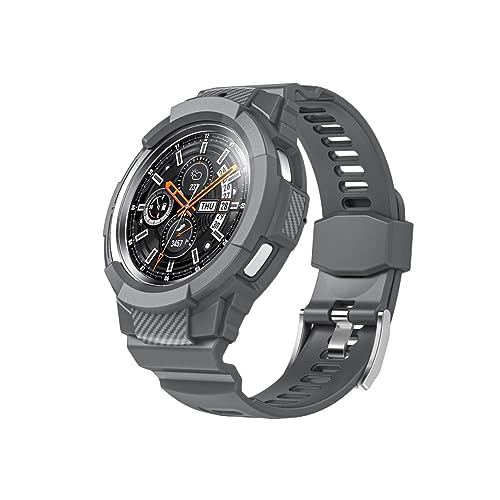 Coque Samsung Galaxy Watch4 Classic 42mm et bracelet sport TPU gris