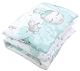 FÜR GANZJÄHRIGEN GEBRAUCH - Das gemusterte Kinder Ganzjahresdecke Set aus Decke 135x100 und Flachkissen 40 x 60 - praktisches Accessoire für jedes Kinder- und Babybett!