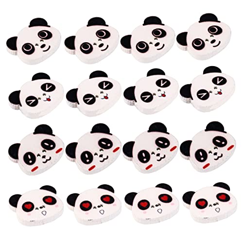 DOITOOL Holzknöpfe Panda Kopf Zum Nähen 100 Stück Cartoon Knöpfe Kleine Kreative Holzknöpfe Zum Basteln Selbstgemacht Nähzubehör Für Kleidung Rucksäcke Hüte