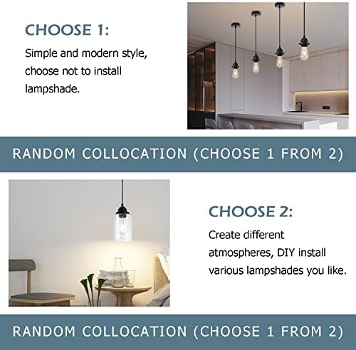 2 Pack Ceiling Light Rose Fitting,Black Ceiling Rose,Ceiling Pendant Light Fitting,Black Light Fittings,120CM Adjustable Cable,E26 E27 Metal Lamp Holder with Lock Ring for DIY Lampshade,Glossy Black