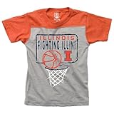 Wes and Willy NCAA Kids Basketball Yoke Tee,Illinois Fighting Illini,2T,Orange Crush